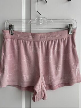 Juicy Couture Pink Monogram Velour Lounge Shorts M